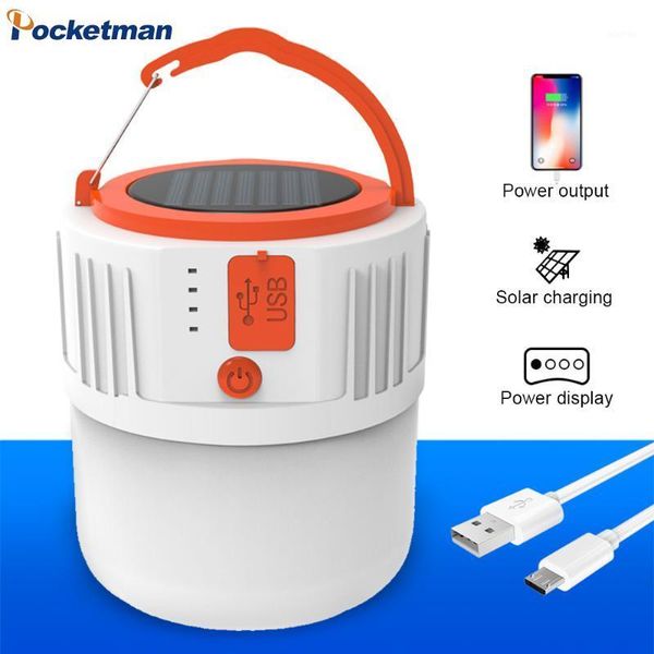 Linternas portátiles USB 42 Lámpara de lámpara Solar Carga de luz Luz Salida de energía Mercado nocturno Mobile Outfoor Camping Outmage Emergency1