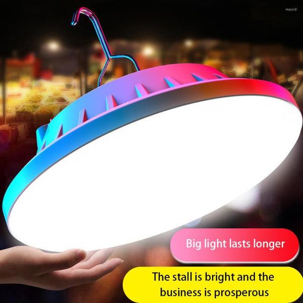 Linternas portátiles Lámpara de bombilla LED recargable por USB Control remoto Linterna de carga solar Luz de mercado nocturno de emergencia Camping al aire libre en casa