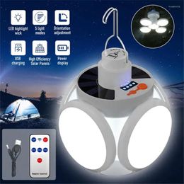 Draagbare lantaarns USB oplaadbaar LED-campinglicht op zonne-energie Opvouwbare buitententlamp Noodavondmarkt voor BBQ-vissen Wandelen