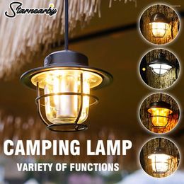 Draagbare lantaarns Vintage metalen hangende campinglantaarn USB oplaadbaar Led-licht Traploos dimmen Tent voor buiten wandelen Vissen