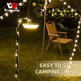 Lanternes portables WEST BIKING Camping lumières USB lampe Rechargeable lanternes portables maison d'urgence lampe de poche extérieure tente Camp fournitures 231012