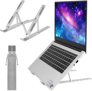 Support pour ordinateur portable pour bureau, support réglable en aluminium pour ordinateur portable, support pliable pour ordinateur portable, compatible avec MacBook Air Pro (argent)