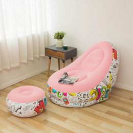 Canapé paresseux portable inclinable pliant gonflable canapé-lit extérieur avec pédale confort