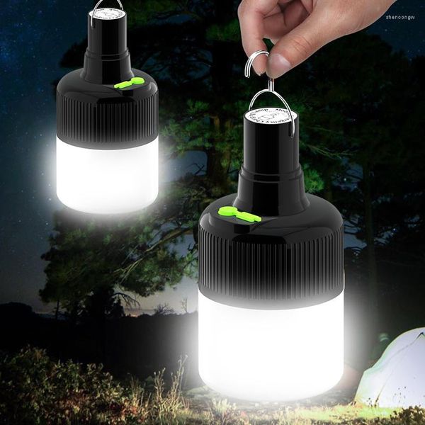 Luces de carpa de bombilla LED portátil USB Luz de linterna recargable de campamento Iluminación de viaje de viaje al aire libre emergencia