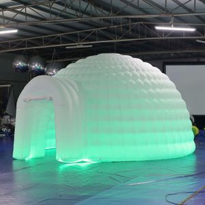 Abri gonflable portatif d'auvent de chapiteau de tente de dôme d'igloo gonflable de LED avec le ventilateur d'air pour des événements de partie de Camping d'exposition avec le logo d'impression gratuit de ventilateur