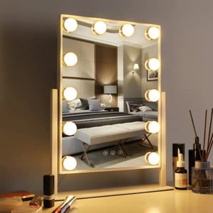 Ampoules LED portables miroir de maquillage lumières de vanité Compact maquillage miroirs de poche vanité cosmétique main pliante LED miroir lampe cadeau