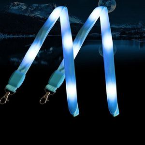 Draagbare led verlichte nekband knipperende cruise lanyards sleutelhanger houder id badge hangende kanten touw groothandel 82 cm