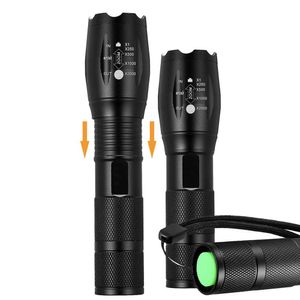 Antorchas Iluminación portátil S2 Antorchas Iluminaciones Antorcha LED 10W 1200 Lúmenes 500m Enfoque Blanco Luz fuerte Linterna Negro