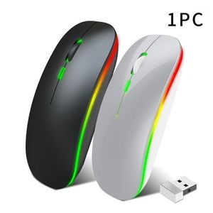 Portable à faible bruit pour ordinateur portable souris sans fil optique rechargeable ordinateur de bureau intelligent éclairage coloré 2,4 GHz ultra mince1