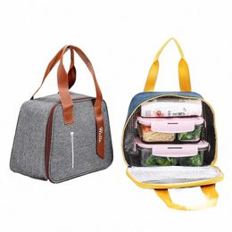 Portable Lunch Bag Lunch Box Geïsoleerd Canvas Tote Pouch School Bento draagbaar diner Ctainer Picnic Food Storage P3QH#