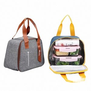 Boîte à lunch portable Boîte à lunch Isulate Tote Tote Pouch School Bento Dinner portable Consulter Picnic Food Storage P3QH #