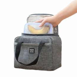 Sac à lunch portable Nouveau thermique isolé boîte à lunch fourre-tout refroidisseur sac à main Bento pochette dîner Ctainer école sacs de stockage de nourriture 673V #