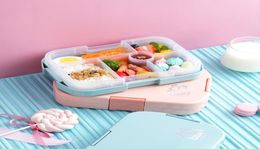 Boîte à lunch portable pour les enfants scolaire micro-ondes en plastique bentobox avec compartiments salade de salade alimentaire contenant de la berline matériaux sains wll5599442