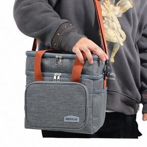 Sac thermique portable pour réfrigérateur et pique-nique, sac de rangement des aliments durable, grand sac de glace thermique en plein air, boîte isolée pour boisson à l'épaule i75B #