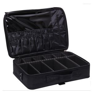 Caja de maquillaje portátil Mini Tocador de viajes Cosméticos con correa para la cremallera de mano Cajas de almacenamiento de cajas de almacenamiento