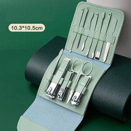 Tragbares Maniküre-Hand-Fußpflege-Nagelknipser-Set, Nagelhautzange, Edelstahl-Werkzeug mit PU-Tasche, 1 Set mit 12 Stück, Manicura Portatil