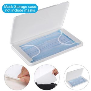 Caja de almacenamiento portátil para mascarillas, estuche de almacenamiento Rectangular a prueba de polvo para oficina al aire libre, contenedor para mascarillas faciales desechables