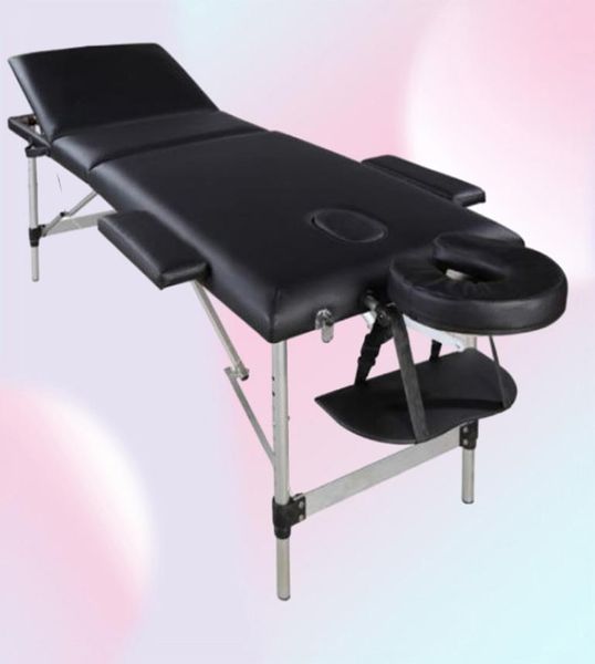 Lit de massage portable SPA Meubles de beauté du visage 3 sections Kit de table de musculation en tube d'aluminium pliant par mer GWE102087993154
