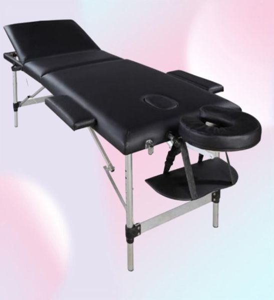 Lit de massage portable SPA Meubles de beauté du visage 3 sections Kit de table de musculation en tube d'aluminium pliant par mer GWE102082363215