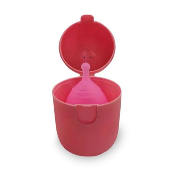 Tasse menstruelle portable en silicone en silicone à l'épreuve des fuites femme menstruelle tasse avec un boîtier de stockage produit d'hygiène féminine