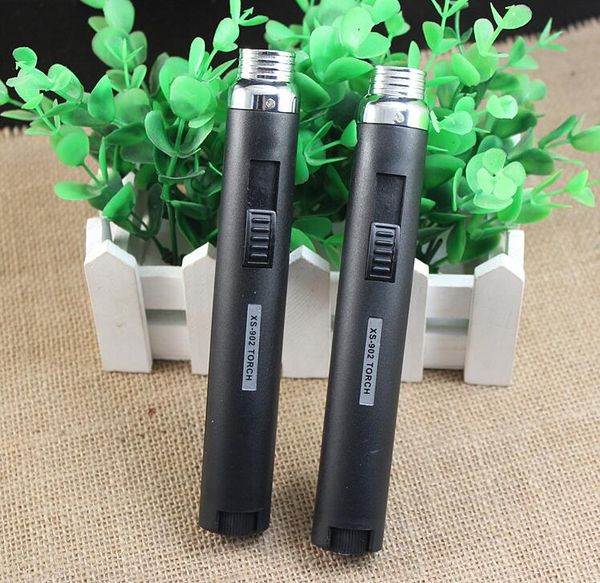 Portable métal plastique Jet crayon Butane gaz briquet 902 stylo Cigarette fumer torche carburant soudage soudure briquets