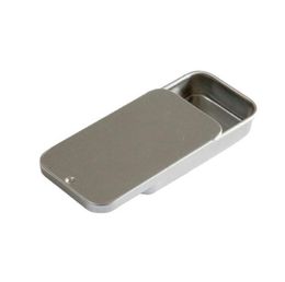 Portable Metal Rectangulaire Box en étain vide mini-filets Push Pilules Coupes Casses Bacs Jar Contautes à charnière Small Rangement Box Organisateur