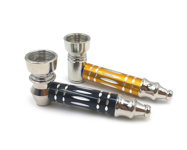 Bong Pipes à fumée Embouts en métal portables Filtre à pipe à tabac Mini cigarette Matériel en aluminium Accessoire pour fumer