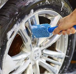 Draagbare microfiber banden velgborstel auto wiel reiniging reiniging gereedschap met plastic handgreep9217673