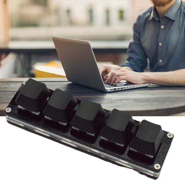 Mini teclado portátil de 5 teclas, teclas programables, copiar y pegar, teclado de atajo DIY, Teclado mecánico, teclado para juegos