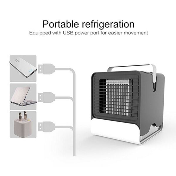 Mini climatiseur portable Ventilateur de refroidissement Cool pour chambre à coucher Artitique Fan de ventilateur LED