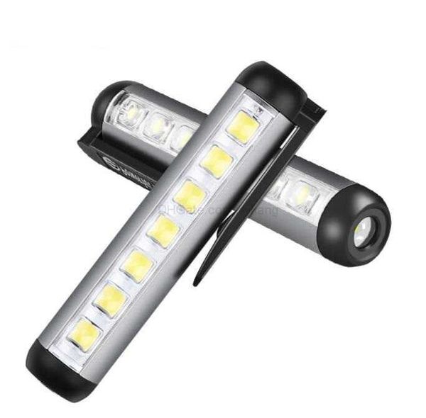 Mini linterna portátil COB Luces multifunción aleación de aluminio Troch 4 modos linternas de luz púrpura Imán Pluma lámpara de bolsillo linterna de camping Alkingline