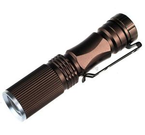 lampe de poche extérieure portable mini XPE Q5 LED Torches en alliage d'aluminium étanches Lampe torche tactique Zoomable Lampes clignotantes à 3 modes avec clip pour stylo