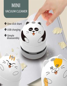 Portable Mini Desktop Cleaner Toetsenbordreiniging Handheld Cute Panda Cat Design Desk Vacuüm Schoon voor Office School Home DHLA55A099501924