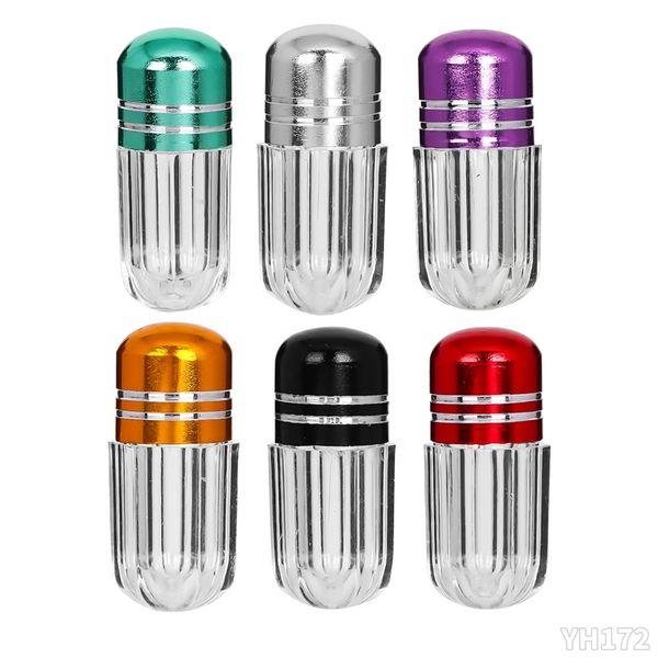 Mini capsules de gélatine vides portables avec bouchons en métal Boîte en plastique Porte-bouteille en acrylique Porte-pilules Dabber Wax Conteneur de tabac Boîte à médicaments DHL