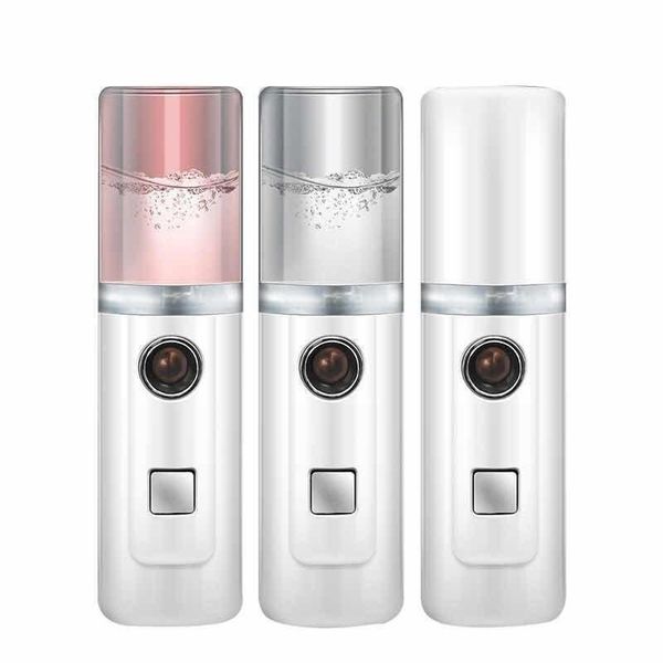 Portable Mini Face Spray Bouteille Nano Mister Coiffeur Squis Steamer USB Rechargeable Power Sprayer 2 en 1 Tool de voyage Prix usine