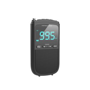 Portable Mini FM/AM Stereo Display Radio Ondersteunende opslagstation klok instelling 3,5 mm hoofdtelefoonuitgang en ingebouwde batterij MD-298