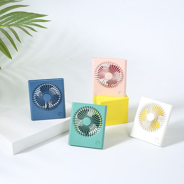 Mini ventilador plegable portátil para verano, ventilador eléctrico silencioso de bolsillo, soporte de escritorio, ventilador plegable, carga USB, regalo para estudiantes