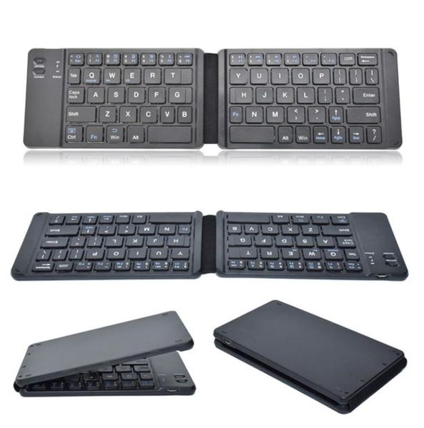 Keyboards sans fil Bluetooth Portable Mini Fold Bluetooth pour WindowsAndroidIostablet iPadphone Lighthandy7153351
