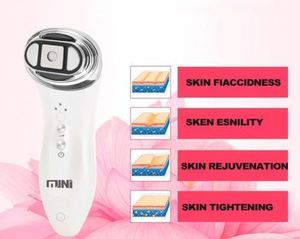 Mini HIFU Instrumentos de masaje facial Ultrasónico LED RF Máquina Dispositivo de cuidado de la piel Estiramiento facial Estiramiento Eliminador de arrugas Spa