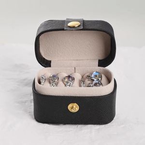 Mini boîte à bijoux Portable, organisateur de bagues, boucles d'oreilles, mallette de rangement, emballage porte-collier en cuir PU, étuis cadeaux, boîtes à bijoux