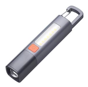 Portable Mini Keychain zaklamp zoom toorts met zijkobslicht multifunctioneel camping licht super heldere heldere zaklampen