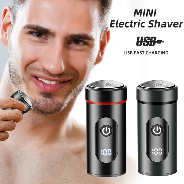 Portable Mini Mens Electric Shaver Beard Trimmer Razor Wet and Dry Use Use Typec Charged Charge pour les hommes 240423