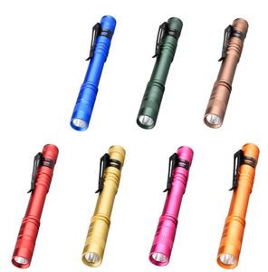 Mini linternas portátiles para bolígrafo, lámpara de bolsillo para exteriores, lámpara de antorcha portátil, 1 modo, bolígrafo de 300LM, luz impermeable con Clip para bolígrafo