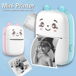 Draagbare mini-fotoprinter - 11 rollen papier, inktloze thermische printer voor Android iOS, perfect cadeau voor kinderen, vrienden, thuis, op kantoor, studiewerklijsten!