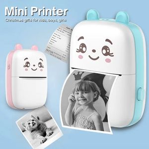 Mini imprimante photo portable - 11 rouleaux de papier, imprimante thermique sans encre pour Android iOS, cadeau parfait pour les amis des enfants, la maison, le bureau, les listes de travail d'étude !