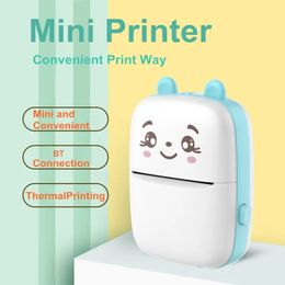 Mini imprimante photo portable - Imprimante thermique sans encre pour la maison, le bureau, les listes de travail d'étude - Cadeau parfait pour les amis des enfants !