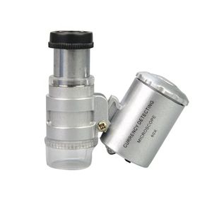 Mini poche portable 60x microscope Handheld Gagnifing loup loupe UV Light Devise Detector Bijoutier avec lumière LED