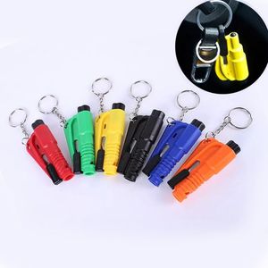 Draagbare Mini Zelfverdediging Hamer Sleutelhanger Ringen Gordelsnijder Auto Window Breaker Sleutelhanger Auto Nood Veiligheid Hamer Escape Lift Save Tool SOS Fluitje