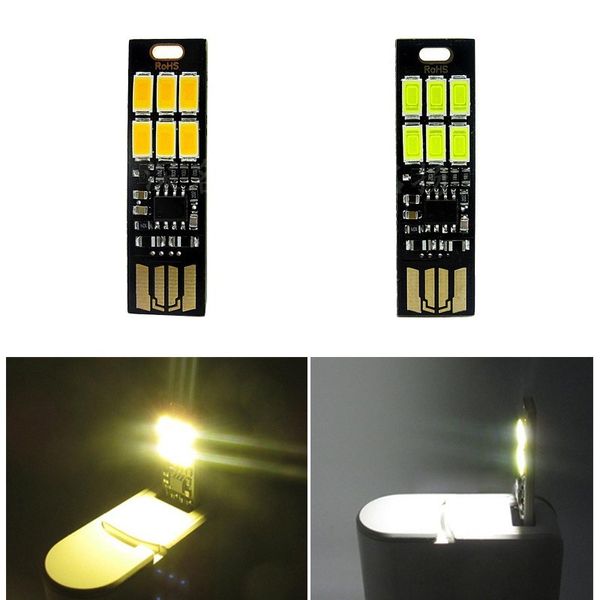 Mini lampe LED tactile Portable avec carte USB, pour batterie externe, ordinateur Portable, lampe de lecture intérieure de voiture, capteur tactile, lumières LED nocturnes