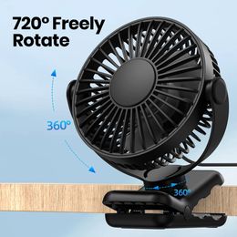 Portable Mini USB Desk Fan 360 ° rotatie 3 snelheden krachtige luchtstroom kleine koelventilator voor slaapkamer thuiskantoor bureaublad